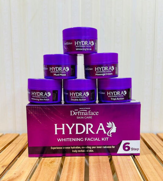Derma Face Hydra Whitening Facial Kit 6 steps Whitening And Glowing Facial Kit 300ml